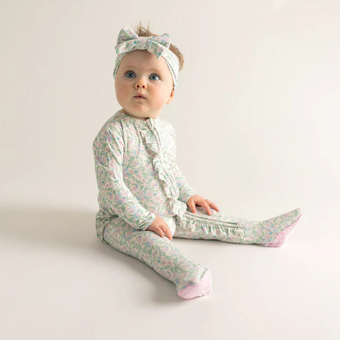 Footie Ruffled Zippered One Piece