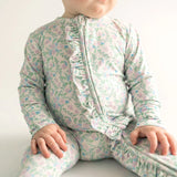 Footie Ruffled Zippered One Piece