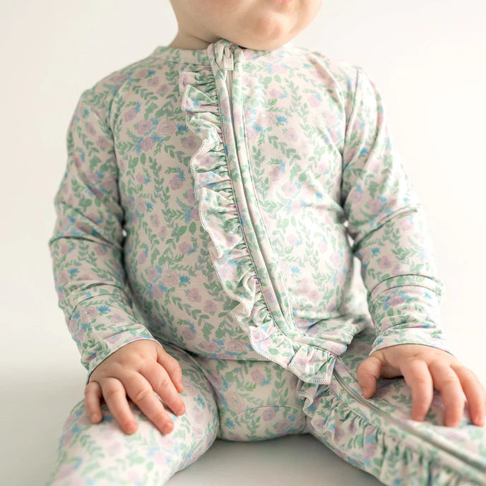 Footie Ruffled Zippered One Piece